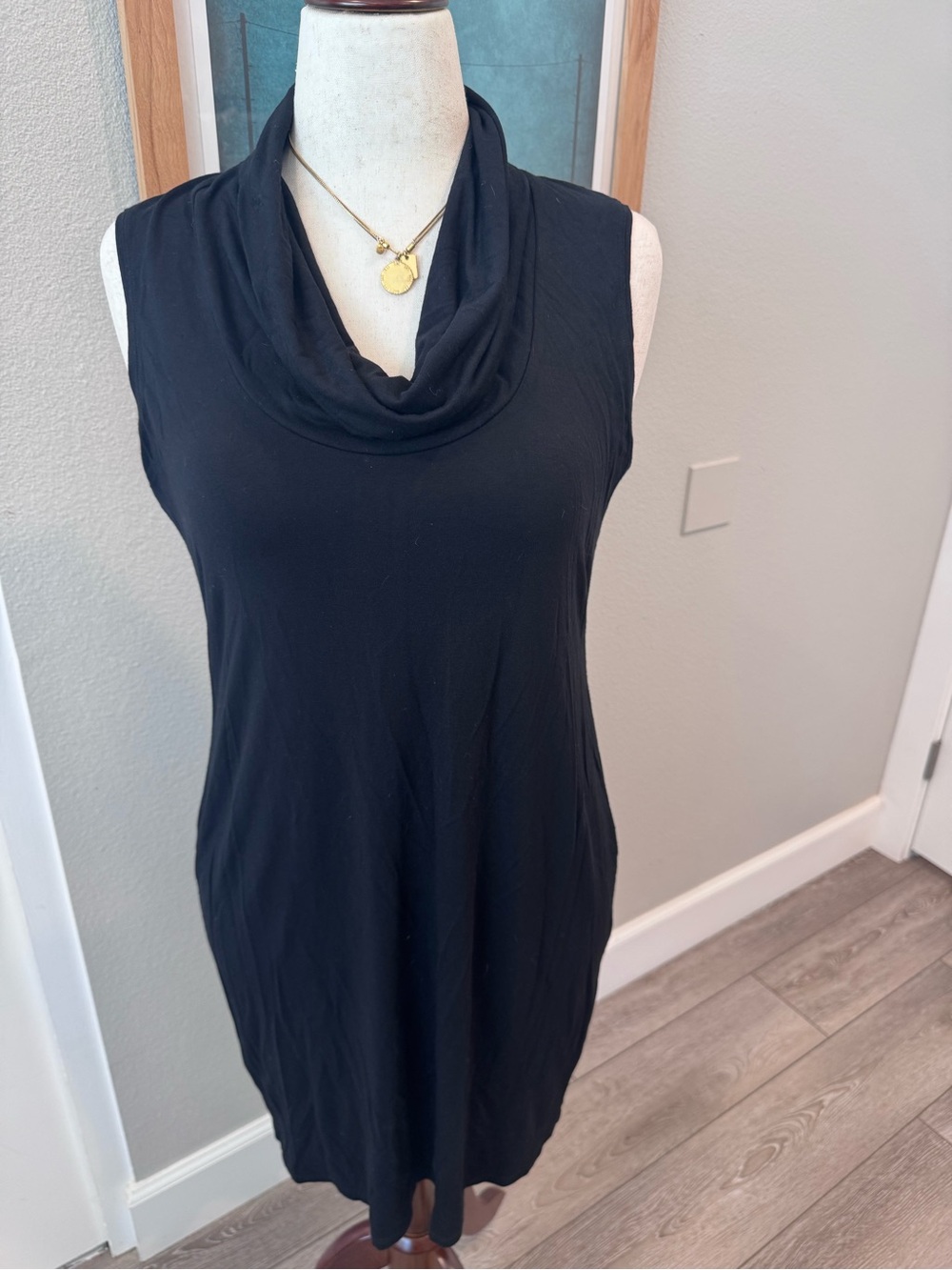 Eileen Fisher Black Sleeveless Cowl Neck Women's Tunic/ Top/ Dress